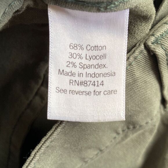 SO Goods For Life NWT Cotton Chino Midi Shorts Low Rise Matte Army Green Size 17 - Picture 6 of 6